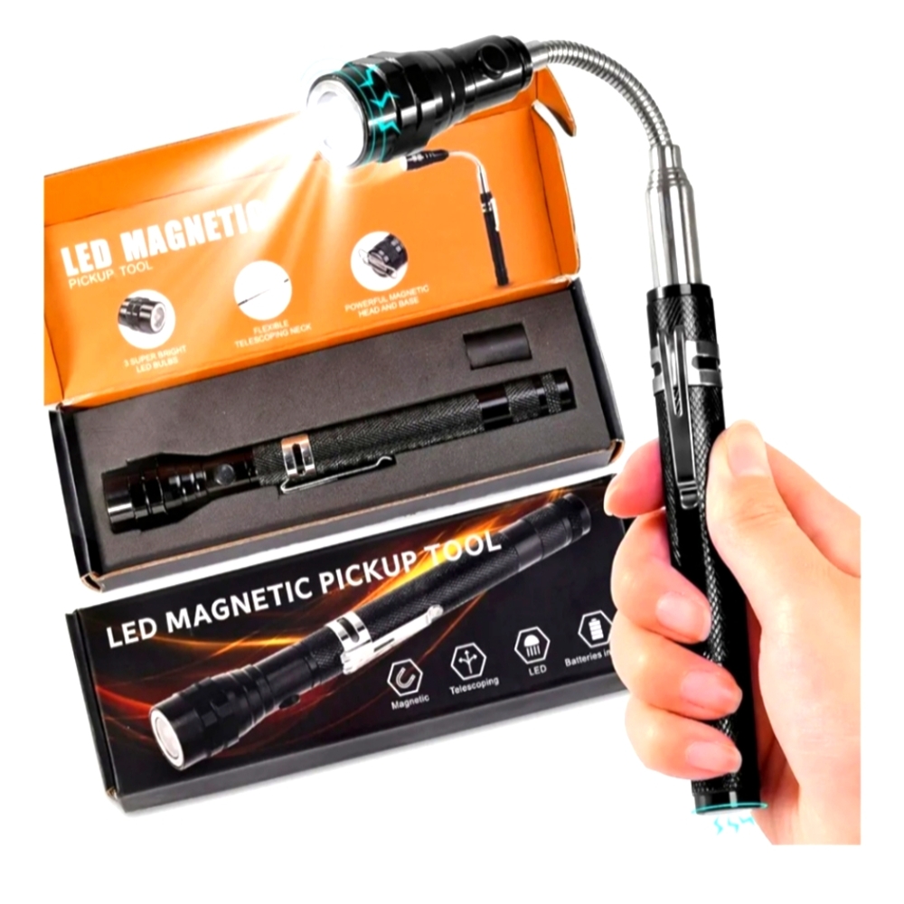 LED Magnetic Pickup Tool - Black